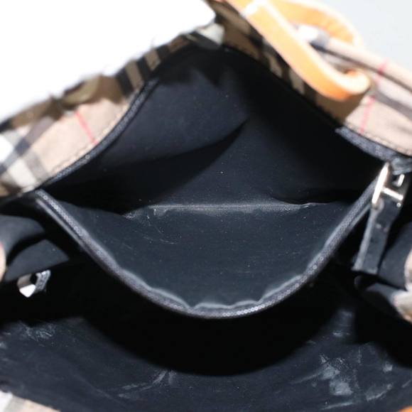 BURBERRY Nova Check Hand Bag Nylon Beige Auth ep1099 - Picture 12 of 16